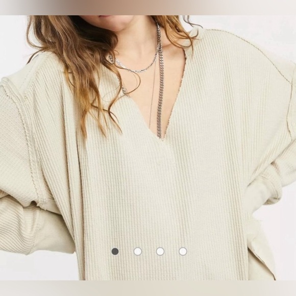 NWT Free People / We the free Owen Long Sleeve Thermal - vanilla cream - LARGE - Picture 8 of 14